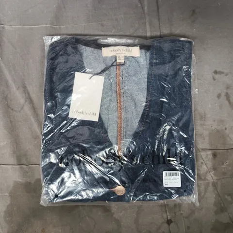 BAGGED NOBODY'S CHILD DENIM PEPLUM WAISTCOAT SIZE UK 14