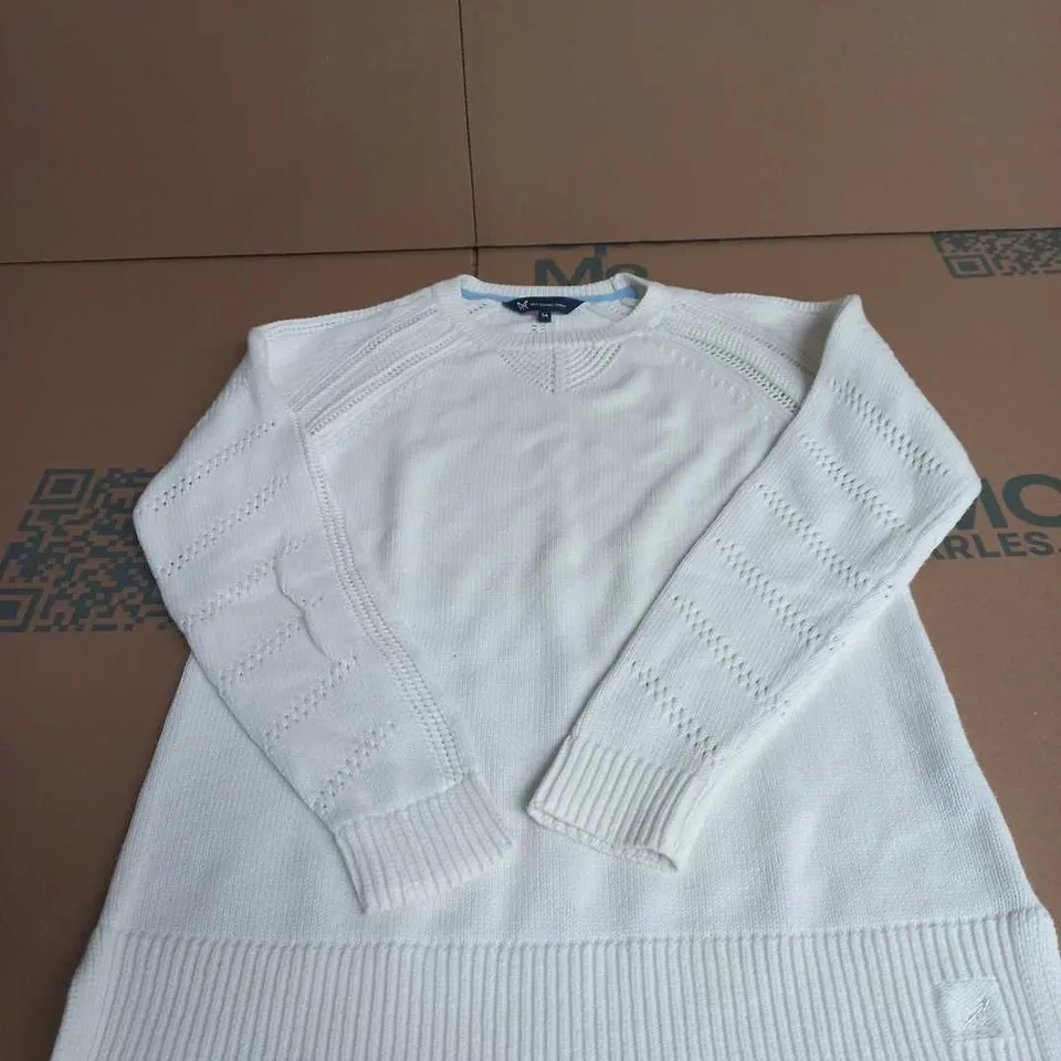 CREW CLOTHING COMPANY WHITE KNIT SWEATER – UK SIZE 14