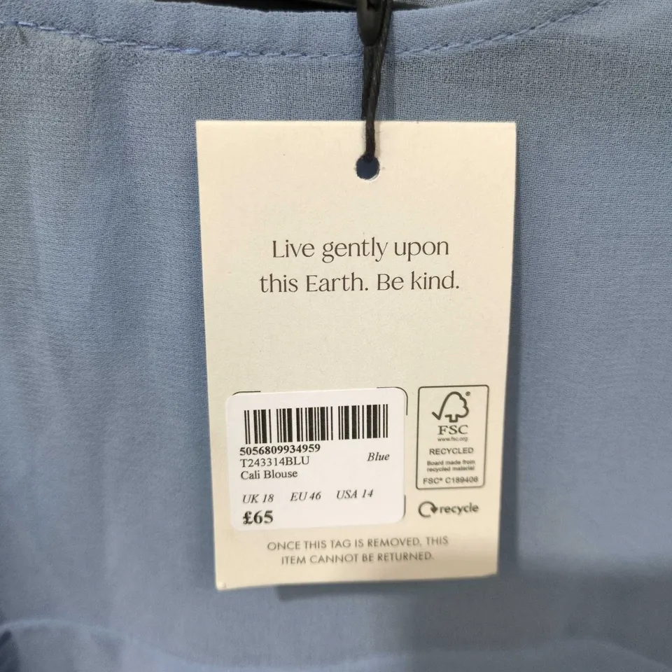 NOBODY'S CHILD CALI BLOUSE IN BLUE – UK 18