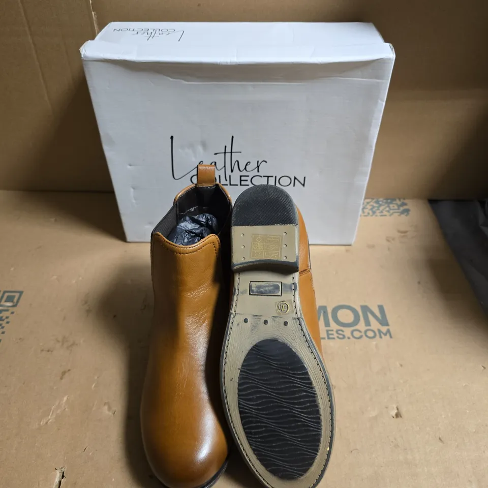 TAN LEATHER ANKLE BOOT – LEATHER COLLECTION  - UK SIZE 7