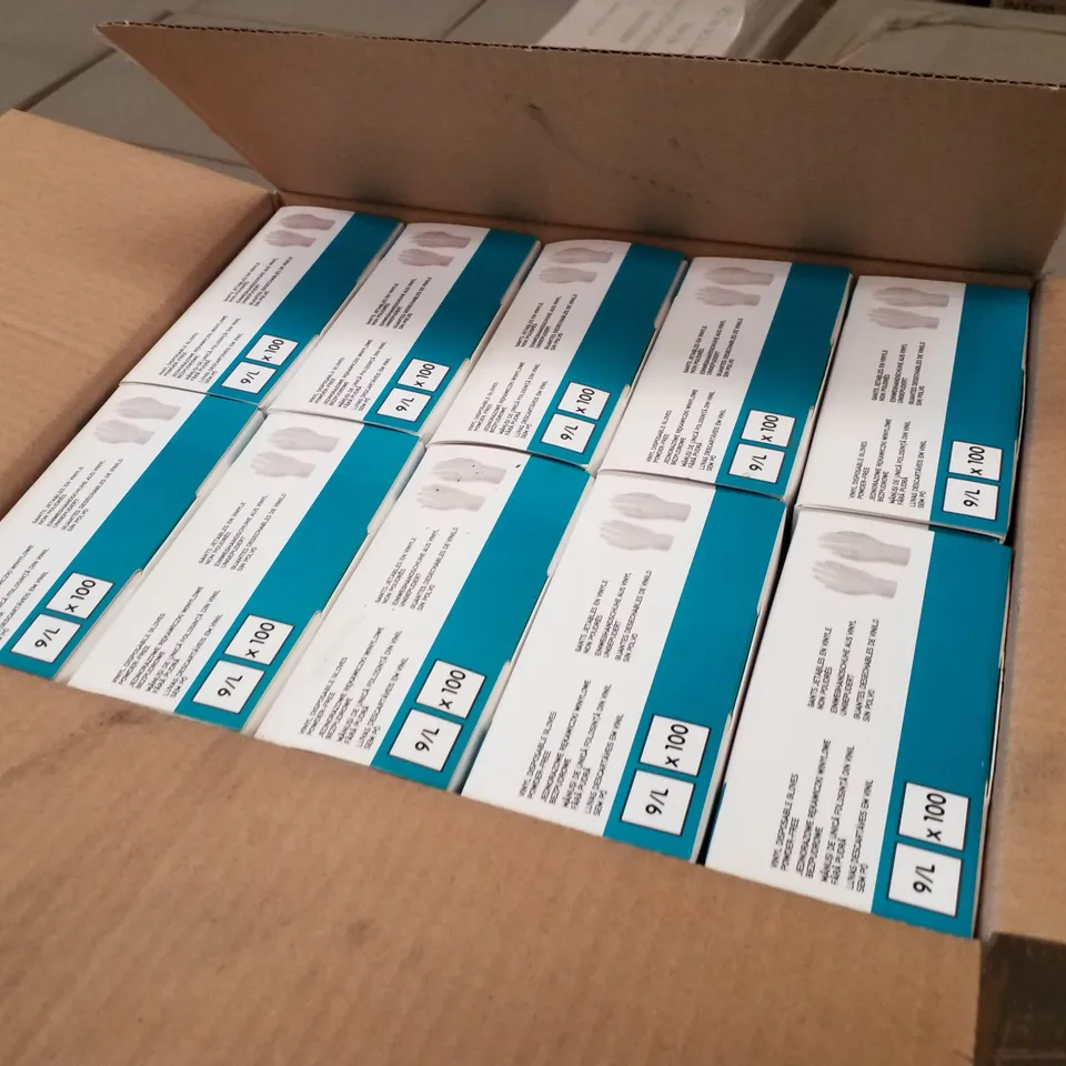 PALLET OF APPROXIMATELY 56 INTCO VINYL DISPOSABLE GLOVES 100PK BOXES - LARGE