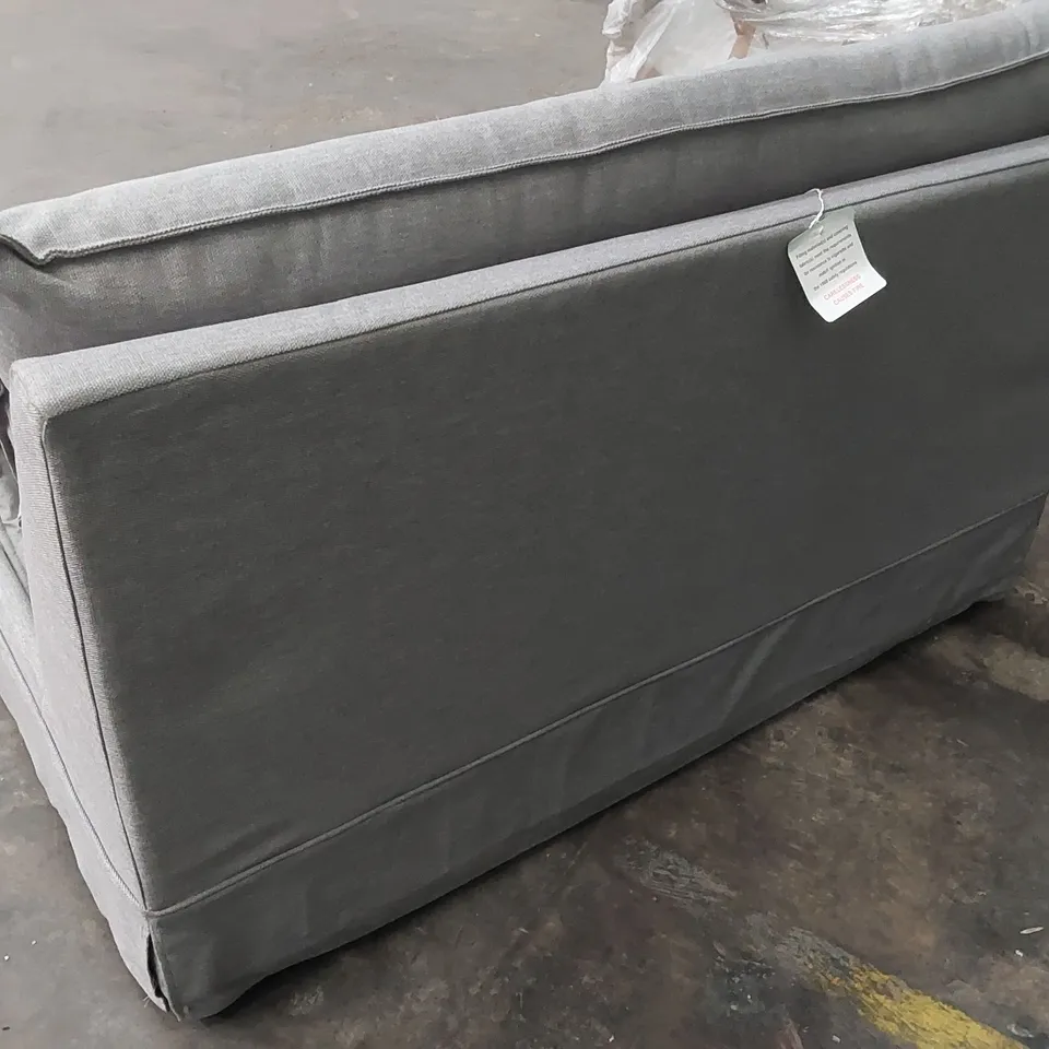 QUALITY DESIGNER GREY FABRIC UPHOLSTERED SOFA BED