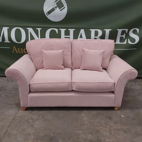QUALITY DESIGNER 3 SEATER PINK VELVET SOFA