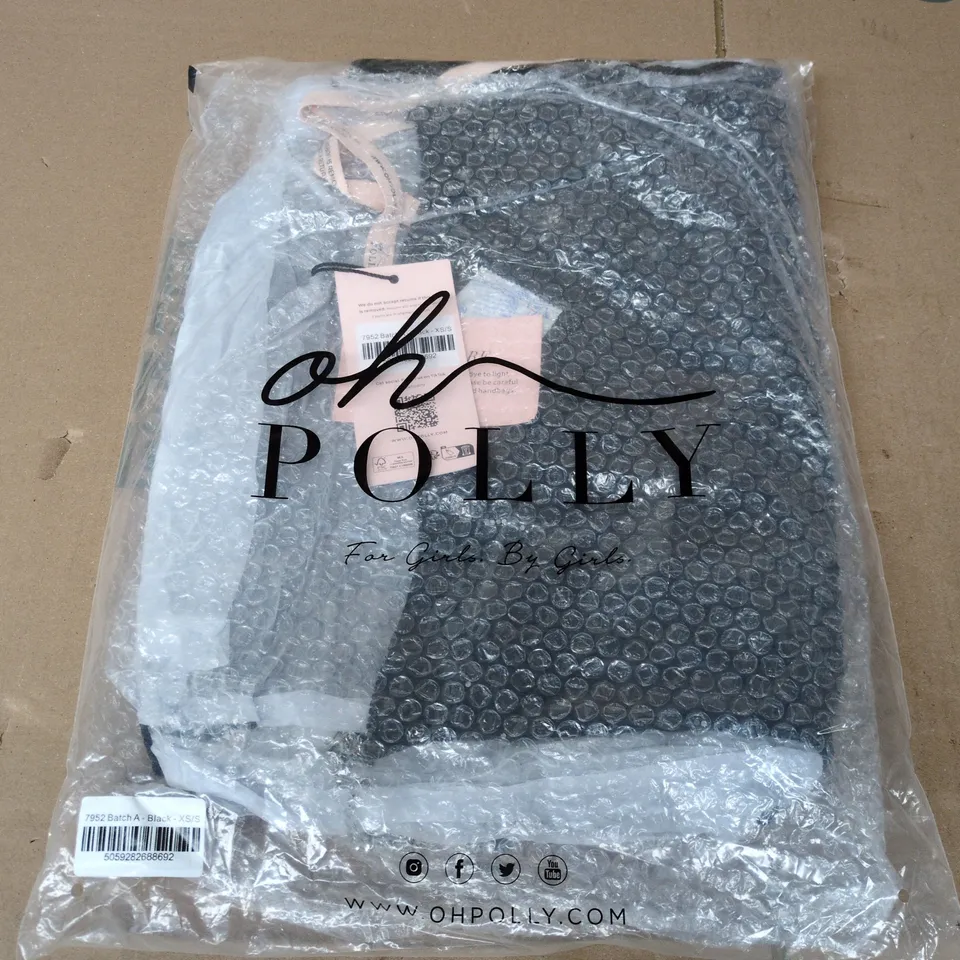 BAGGED OH POLLY CHAMPEL EMBELLISHED COWL NECK MAXI DRESS IN BLACK - XS/S