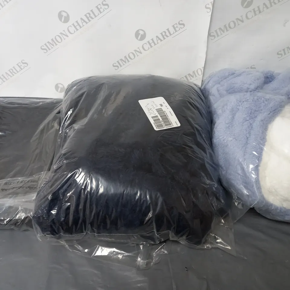 BOX OF ASSORTED CLOTHING ITEMS TOO INCLUDE BAGS , ONSIES, AND PYJAMAS  ETC. 