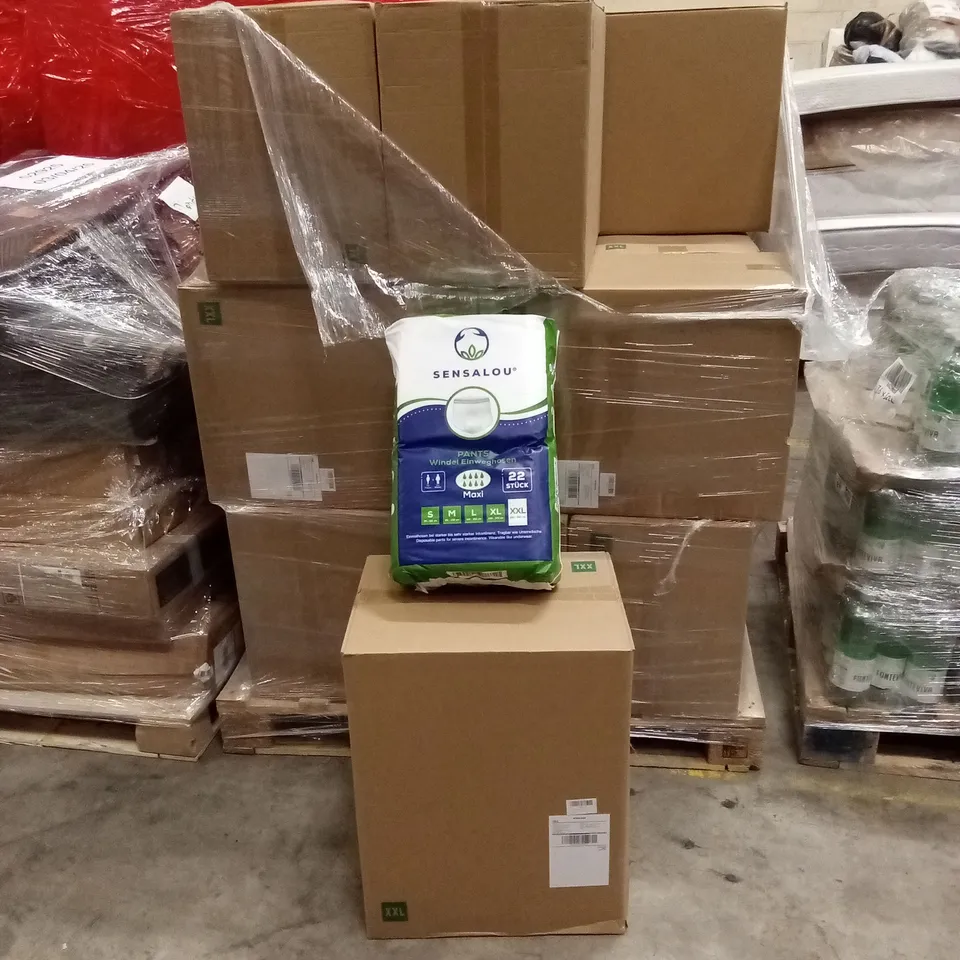 PALLET TO CONTAIN A LARGE QUANTITY OF SENSALOU ADULT INCONTINENCE PANTS XXL