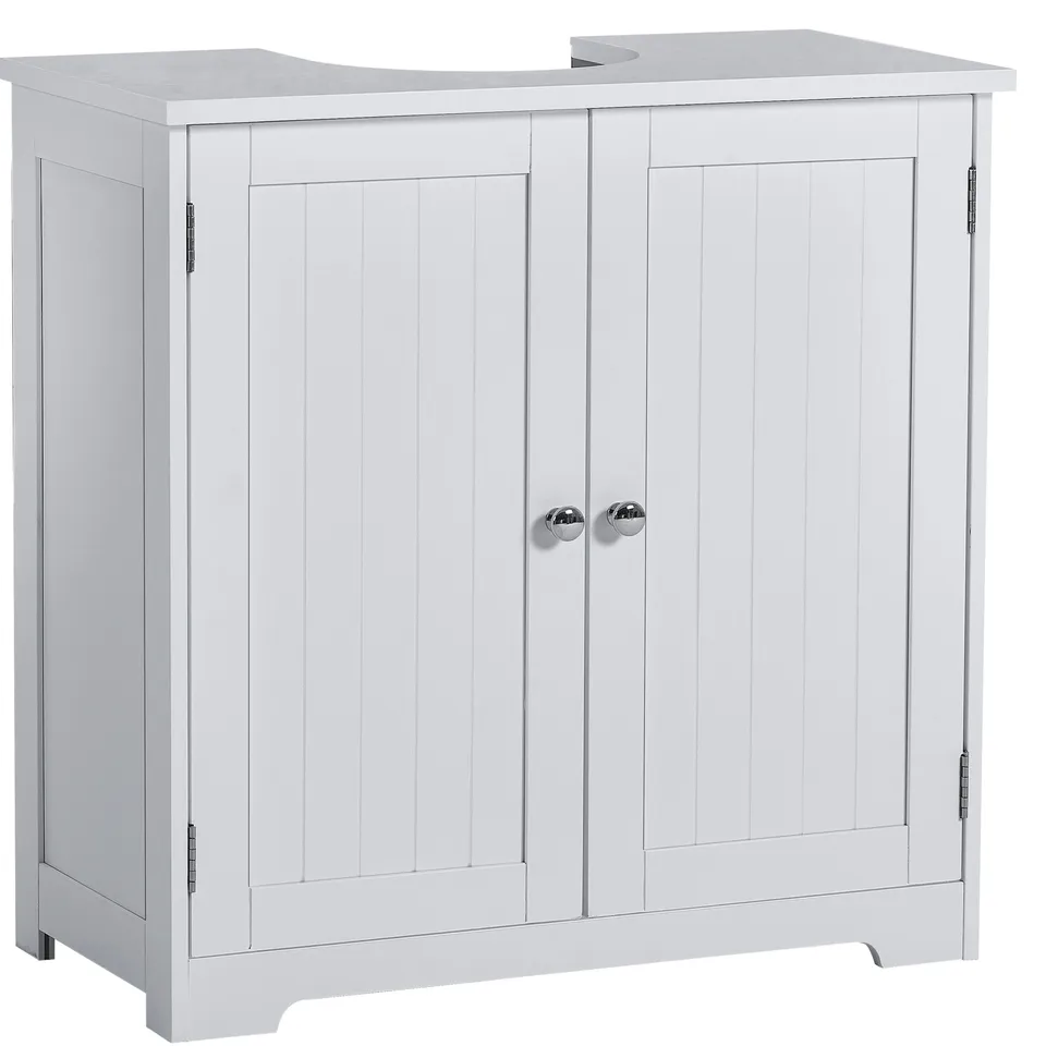 BOXED LASSIC PRIANO 2 DOOR UNDER SINK CABINET - WHITE