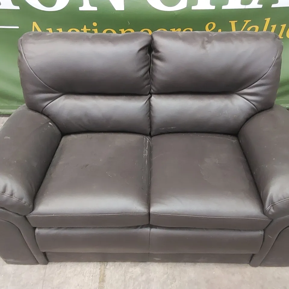 BROMLEY BROWN LEATHER 2 SEATER SOFA 