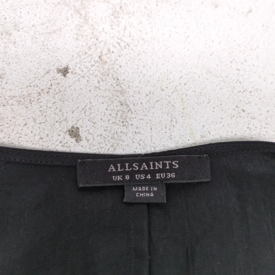 ALLSAINTS WOMEN'S BLACK SLEEVELESS ZIP-DETAIL JUMPSUIT UK8 (US4 EU36)