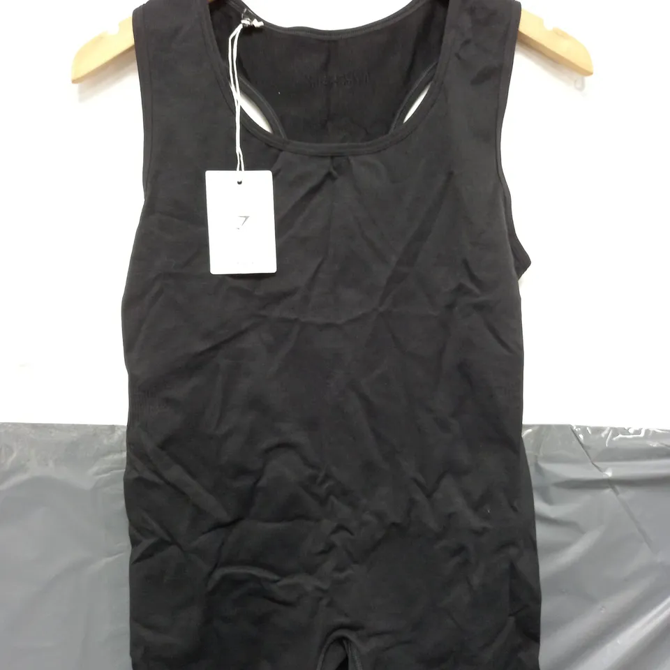 GYMSHARK EVERYWHERE SEAMLESS ALL-IN-ONE TOP IN BLACK - XXL