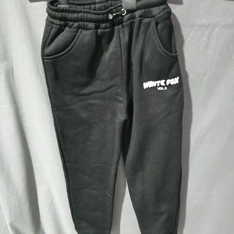 BLACK JOGGERS WITH WHITE FOX VOL. 3 LOGO – CASUAL SWEATPANTS 
