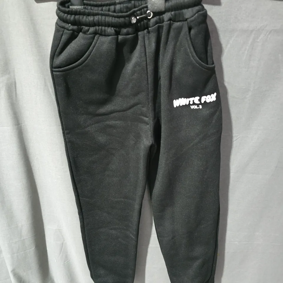 BLACK JOGGERS WITH WHITE FOX VOL. 3 LOGO – CASUAL SWEATPANTS 