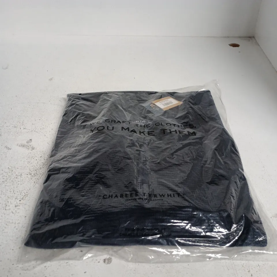 CHARLES TYRWHITT MERINO ZIP-NECK JUMPER, NAVY, EXTRA FINE MERINO (XL)