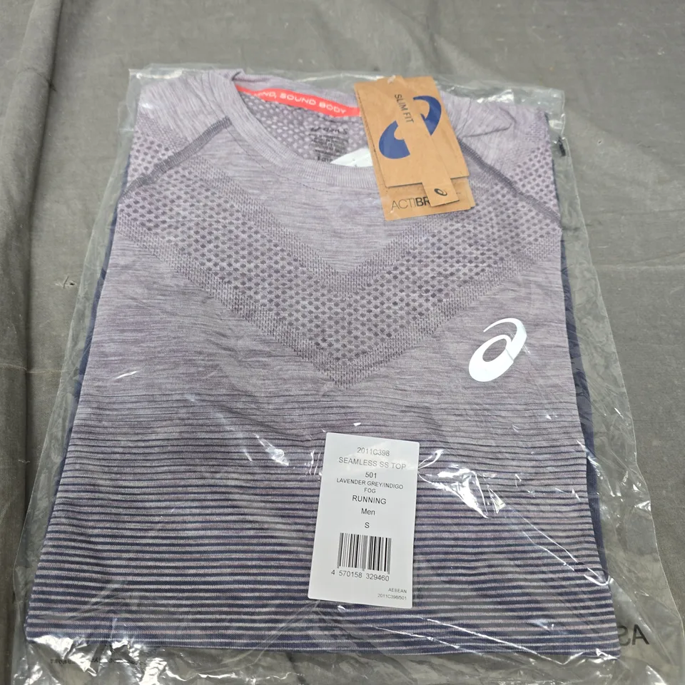 MENS RUNNING SEAMLESS T-SHIRT - GREY SIZE S 