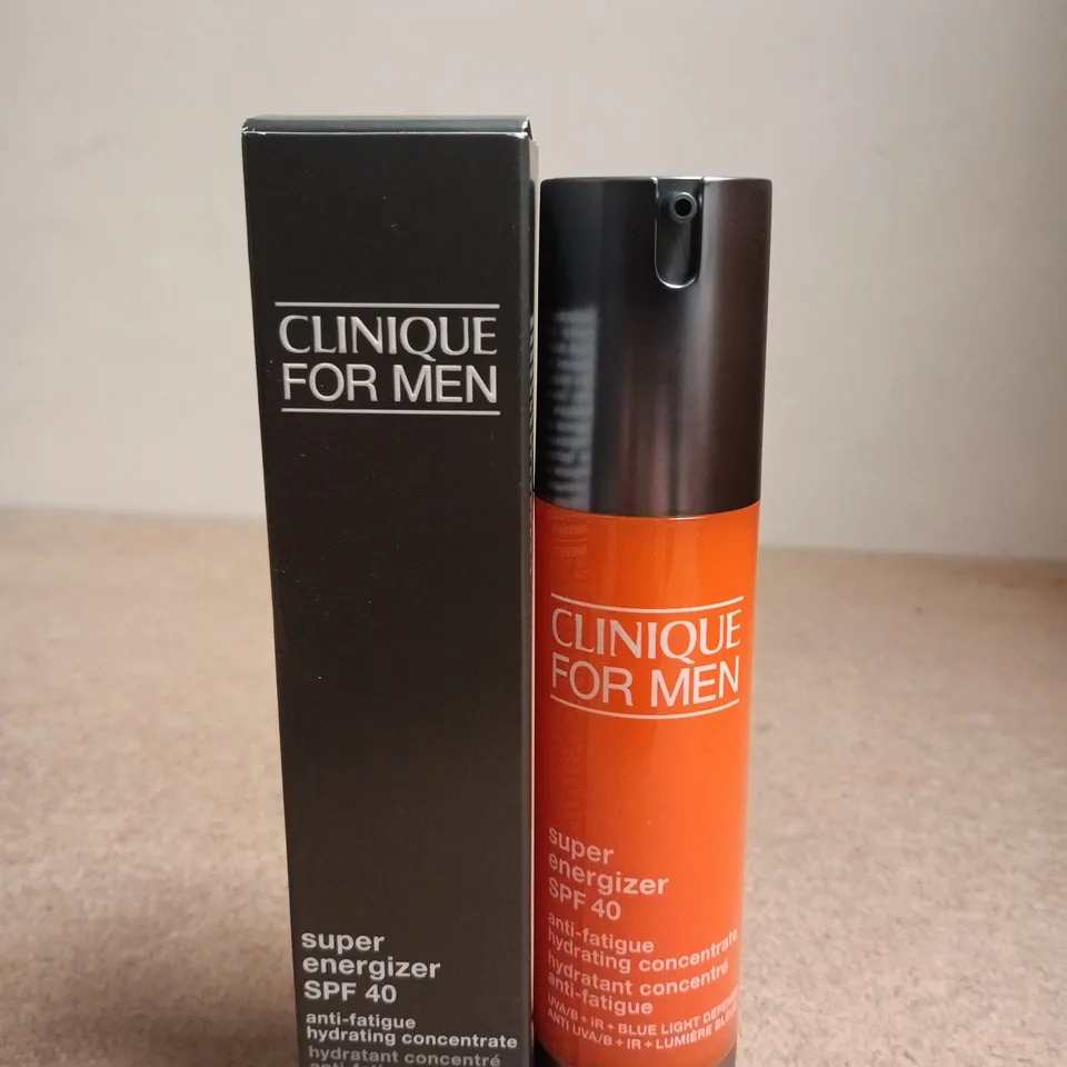 CLINIQUE FOR MEN SUPER ENERGIZER SPF 40 HYDRATING CONCENTRATE – BOXED (1.6 FL OZ / 48 ML)