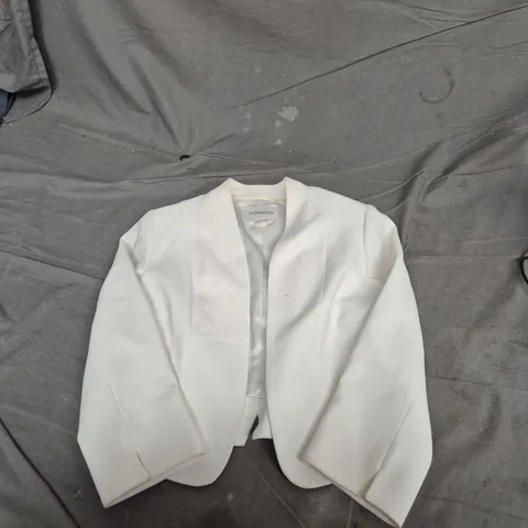 MONSOON WHITE BLAZER, UK 12 (EU 40, US 8) – LACE TRIM