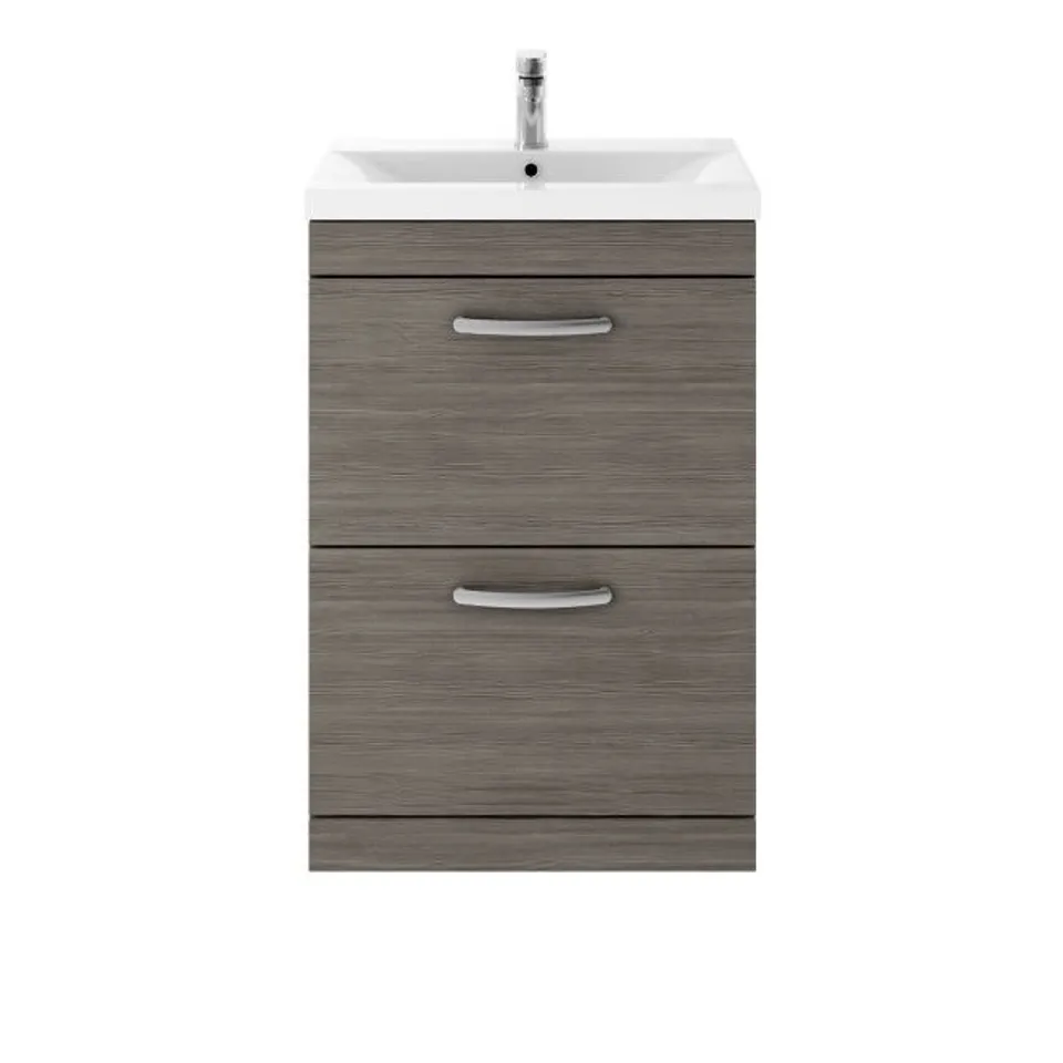HUDSON REED GREY 2 DRAWER BATHROOM VANITY UNIT (NO BASIN)