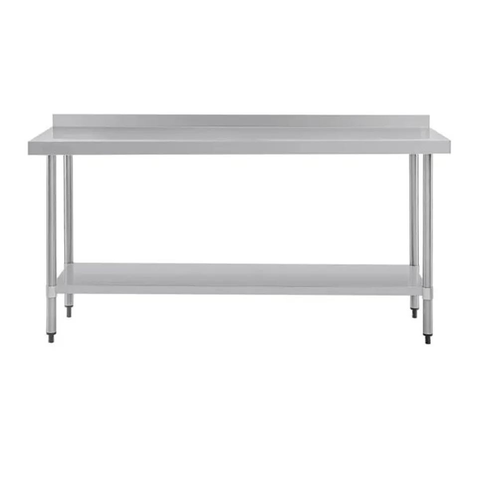 BOXED VOGUE STAINLESS STEEL PREP TABLE WITH UPSTAND 1800MM