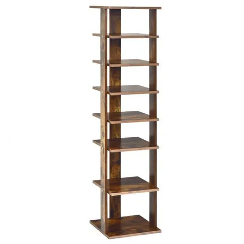 BOXED COSTWAY 7 SHELF WOODEN VERTICAL SHOE RACK