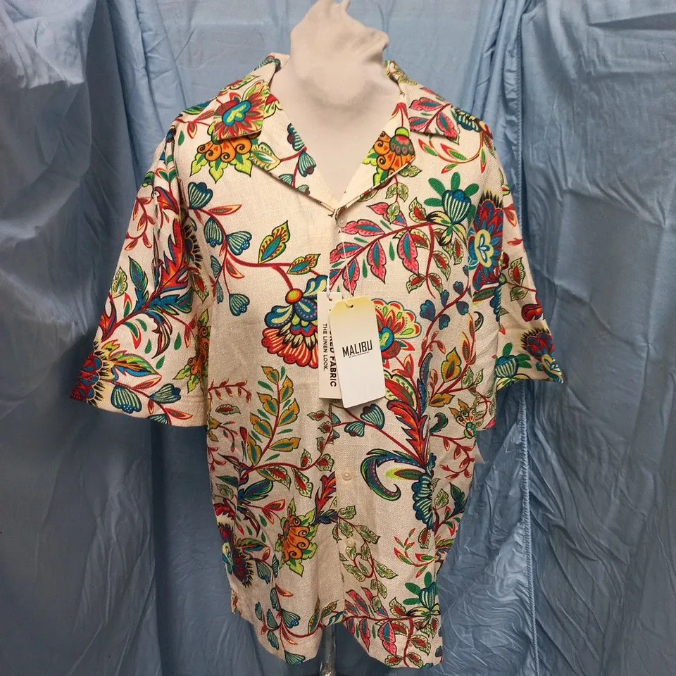 MALIBU TEXTURED FABRIC FLORAL SHIRT - M
