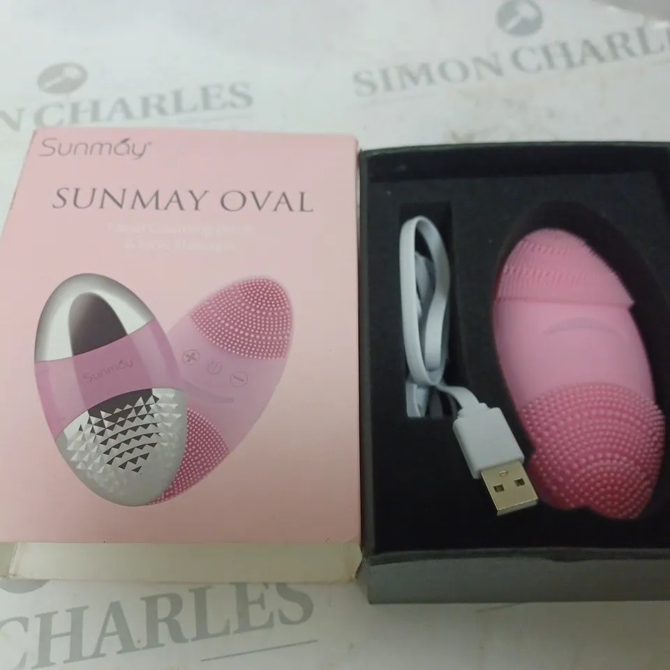 SUNMAY OVAL FACIAL CLEANSING BRUSH & IONIC MASSAGER 