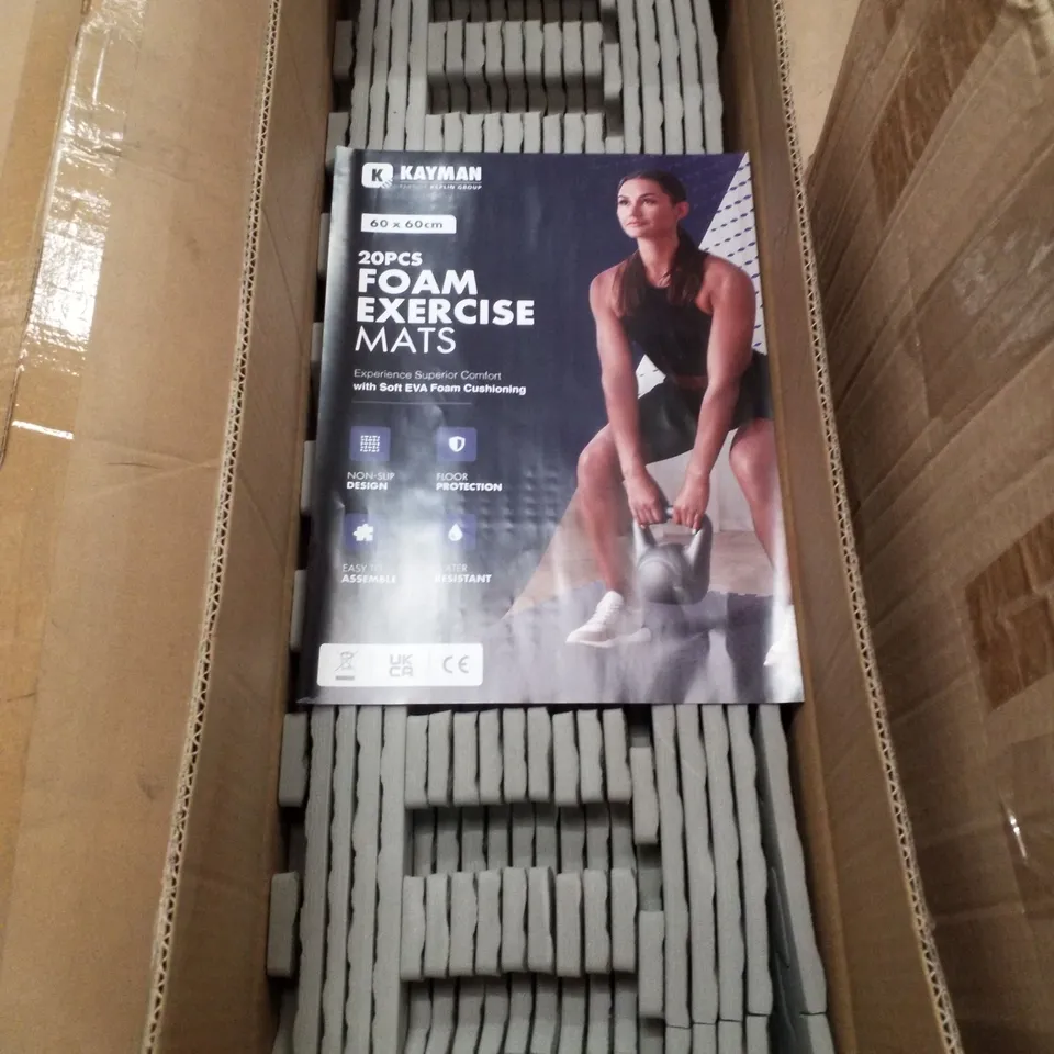 BOXED KAYMAN 20 TILES - EXERCISE MATS - GREY
