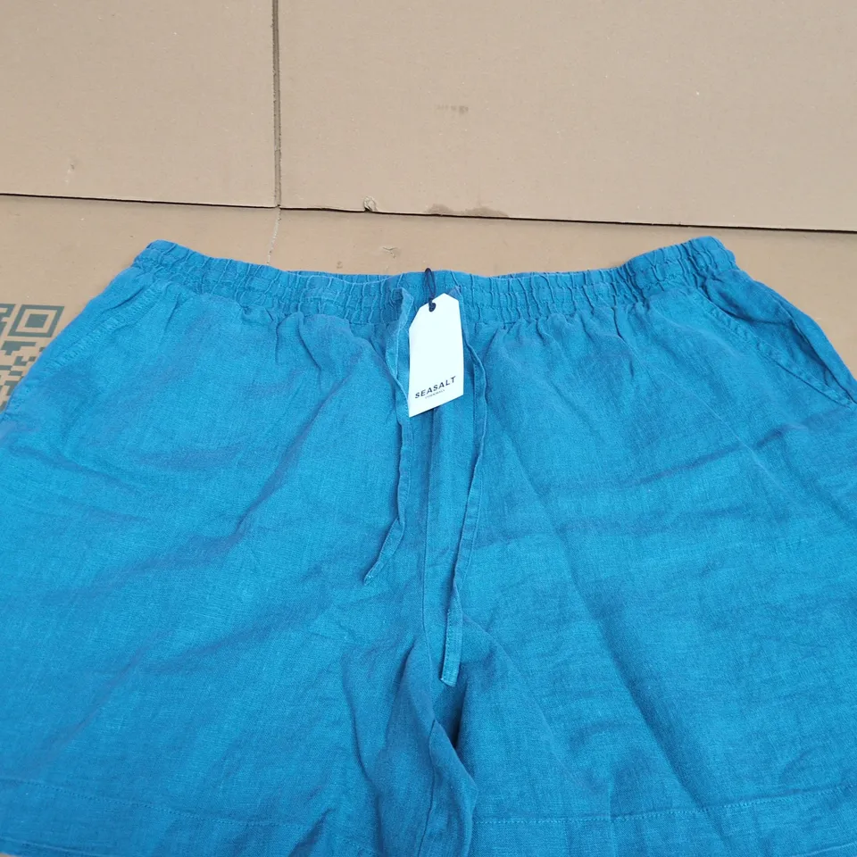SEASALT CORNWALL WOMEN'S BLUE SHORTS – ELASTICATED WAIST, DRAWSTRING SIZE 22