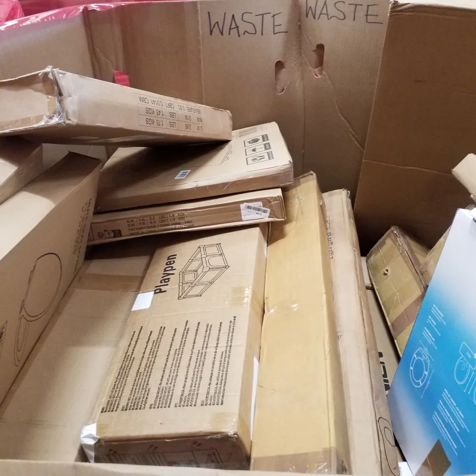 PALLET CONTAINING ASSORTED PRODUCTS INCLUDING AIR FRYER, TOILET SEAT, BABY PLAYPEN & QUICK SUPPORT RODS