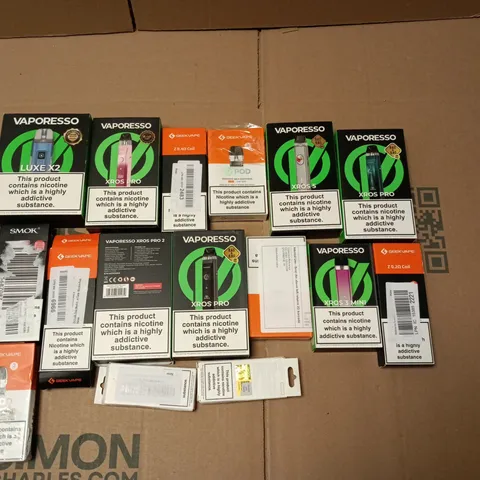 LOT OF APPROXIMATELY 30 ASSORTED VAPING ITEMS TO INCLUDE VAPORESSO, SMOK AND ASPIRE