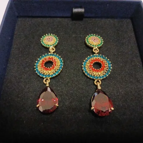 BUTLER & WILSON TRIPLE DROP EARRINGS 