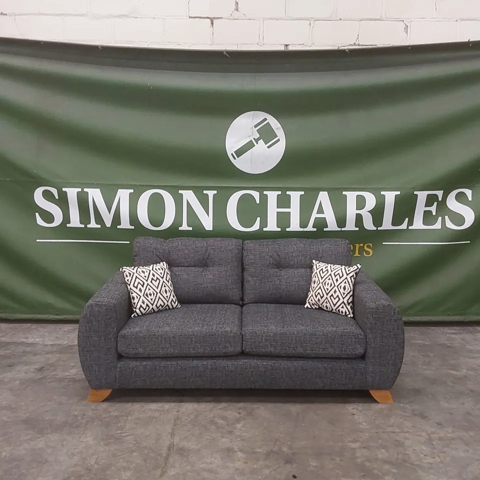 PRENT FABRIC 3 SEATER SOFA - CHARCOAL  RRP £899