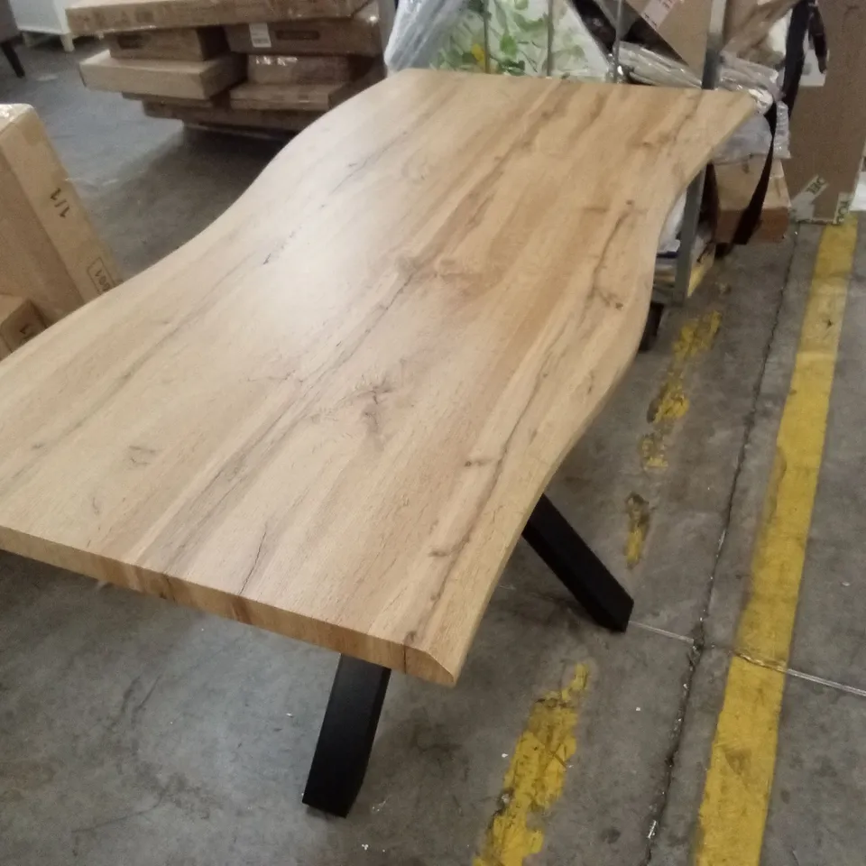 DURABLE WOODEN DINING TABLE WITH X-SHAPED LEGS