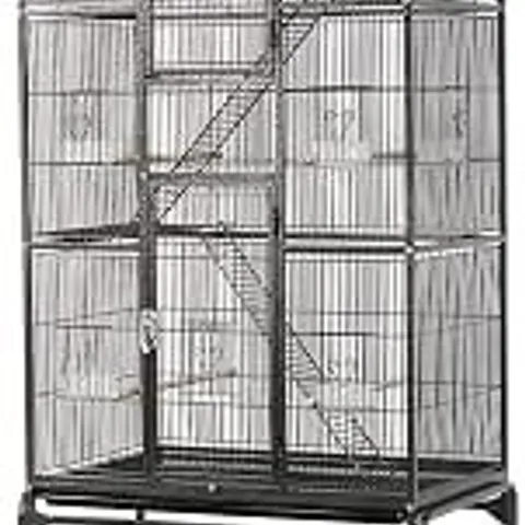 BOXED YAHEETECH BUDGIE CAGE 77×46×175.5 CM WITH DETACHABLE STAND BLACK
