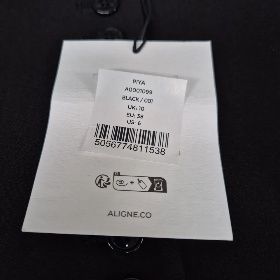 ALIGNE PIYA SLEEVELESS MINI DRESS IN BLACK – UK 10