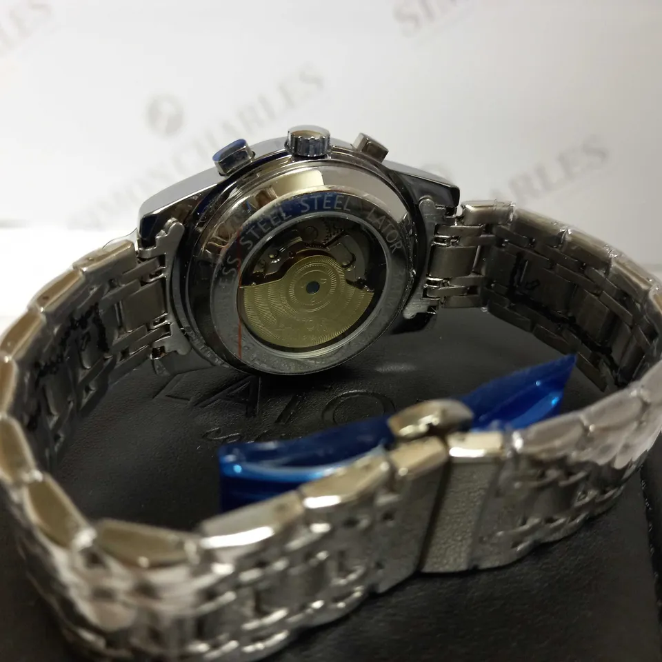 LATOR CALIBRE BLUE DIAL CHRONOGRAPH STYLE BRACELET STRAP WATCH RRP £635