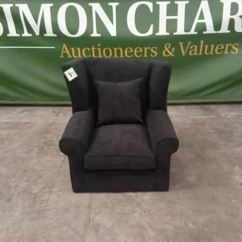 DENTON GRACE CHENILLE FABRIC WING CHAIR