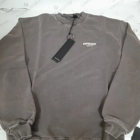 REPRESENT OWNERS CLUB SWEATER IN BROWN - SMALL