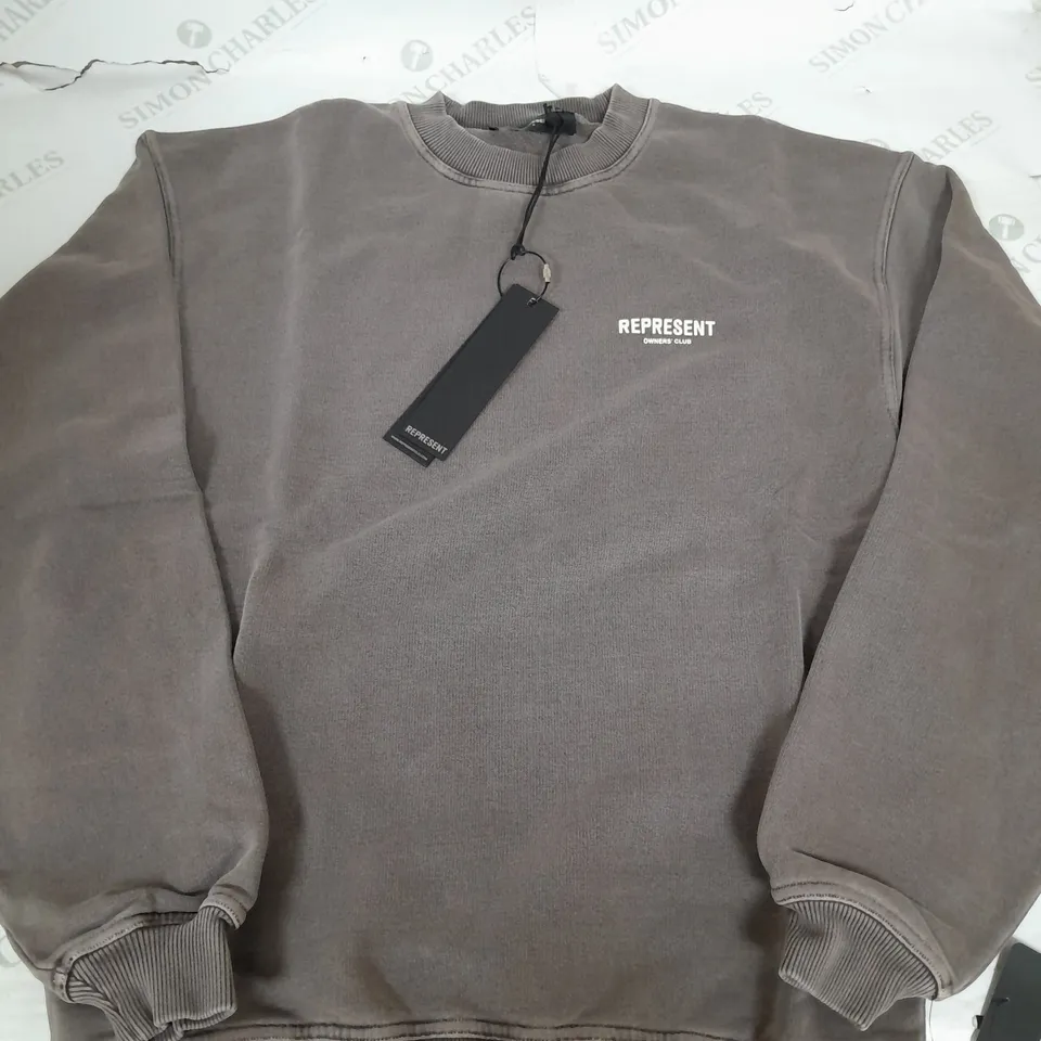 REPRESENT OWNERS CLUB SWEATER IN BROWN - SMALL