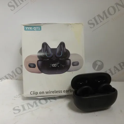 BOXED YYK-Q71 CLIP ON WIRELESS EARBUDS IN BLACK