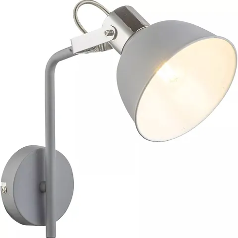 BOXED GLOBO GERDA 1-LIGHT WALL SPOTLIGHT, METAL GREY 26CM H