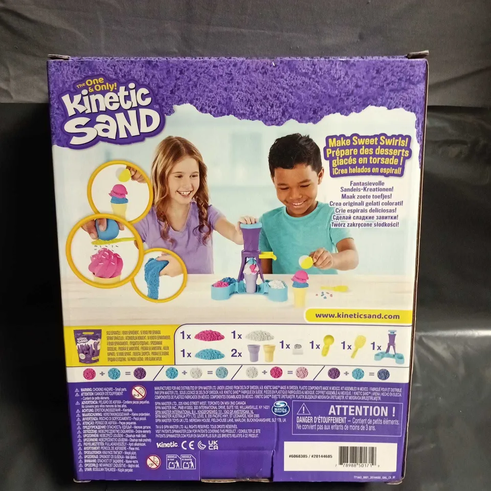 KINETIC SAND SOFT SERVE STATION ICE CREAM TOY SET – BOXED