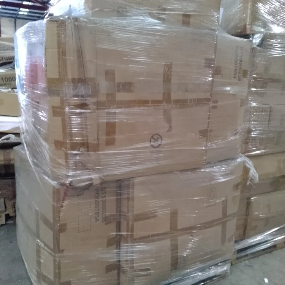 PALLET OF ASSORTED FLAT PACK DINING TABLE PARTS 