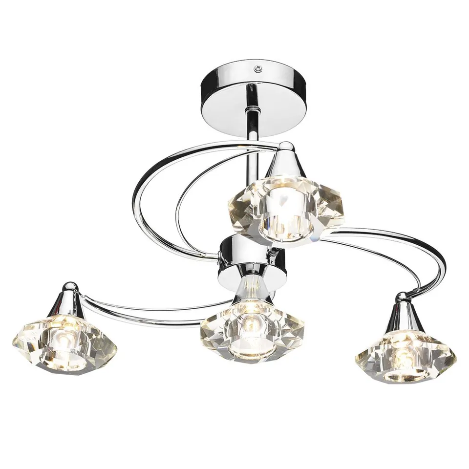 LUTHER 4LT SEMI FLUSH POL CHR