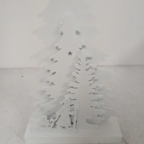 CELE BRIGHT WOODEN CHRISTMAS TREE & SANTA SCENE