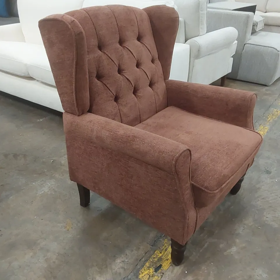 QUALITY DESIGNER FABRIC UPHOLSTERED ARMCHAIR