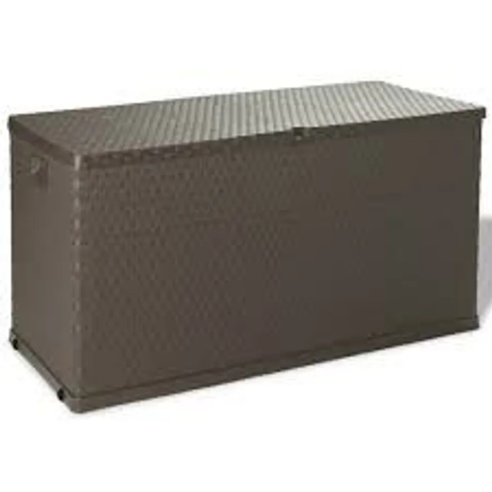 BOXED VIDAXL GARDEN STORAGE BOX BROWN 120X56X63 CM PP RATTAN