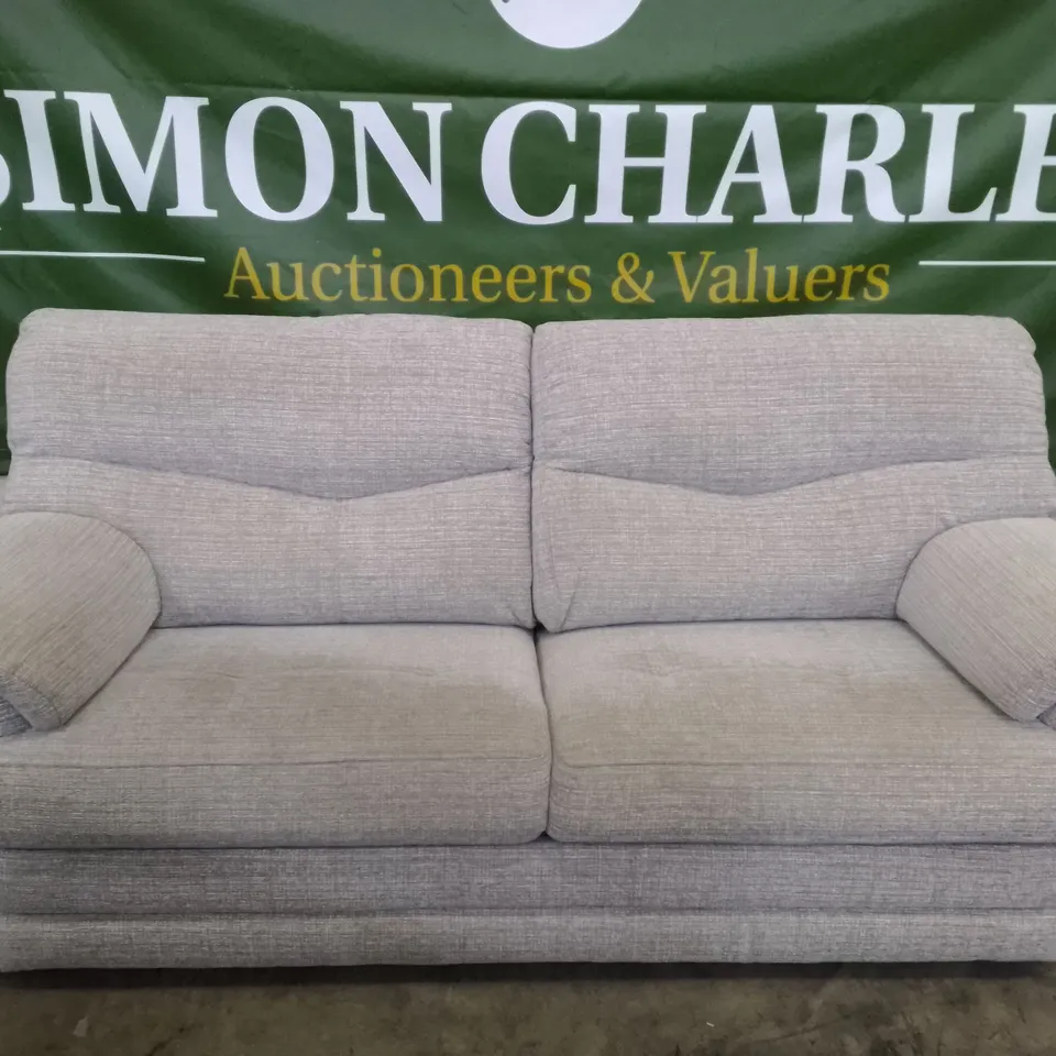 QUALITY DESIGNER G-PLAN STRATFORD 3 SEATER SOFA - LOOM SHALE FABRIC