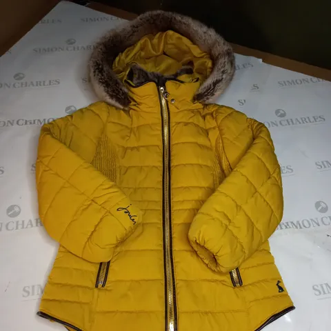 JOULES PADDED COAT WITH FUR HOOD SIZE 6 YEARS