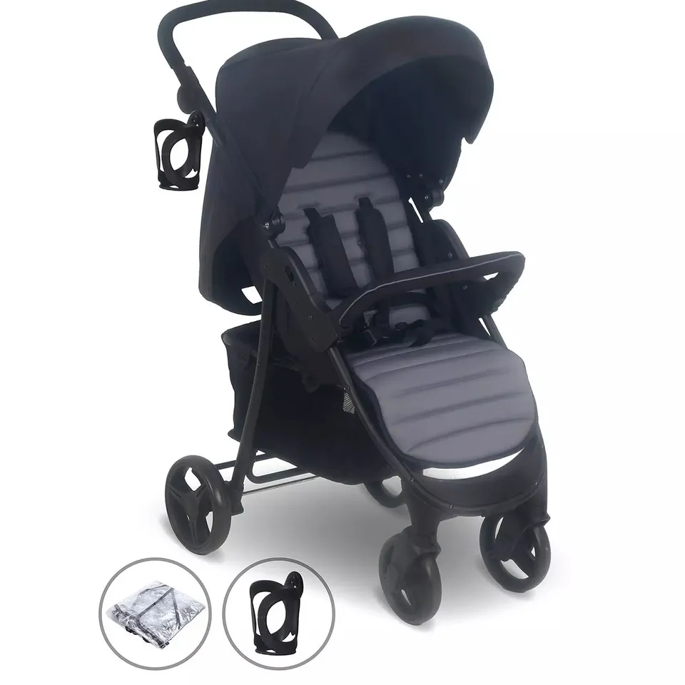 MY BABIIE MB30 PUSHCHAIR (BLACK / GREY) - COLLECTION ONLY