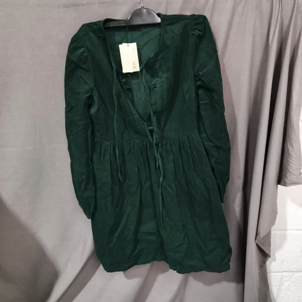 NOBODY'S CHILD EDEN MINI DRESS PLAIN – UK 8, GREEN